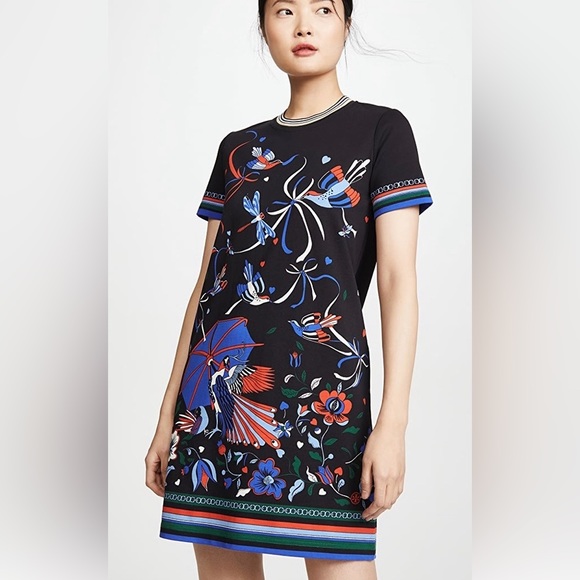 Tory Burch Paradise Bird Tshirt Dress - Picture 3 of 15